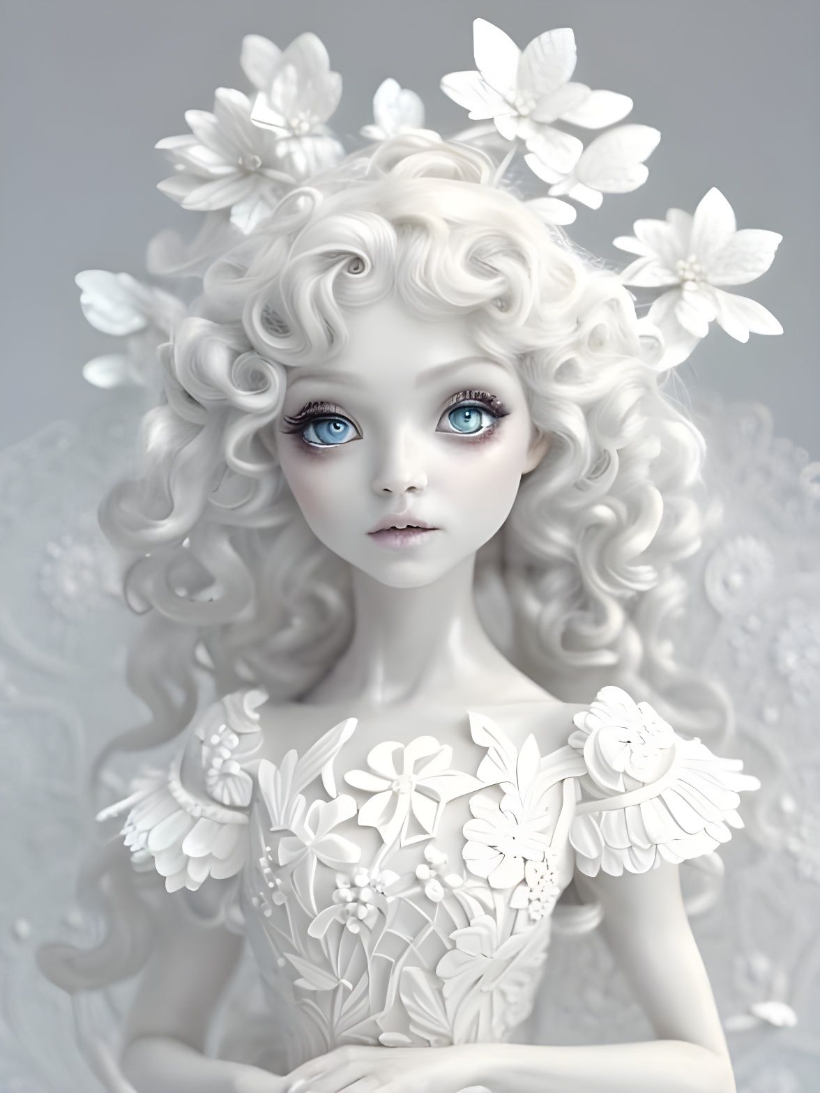 Surreal Porcelain Doll in Ethereal Light