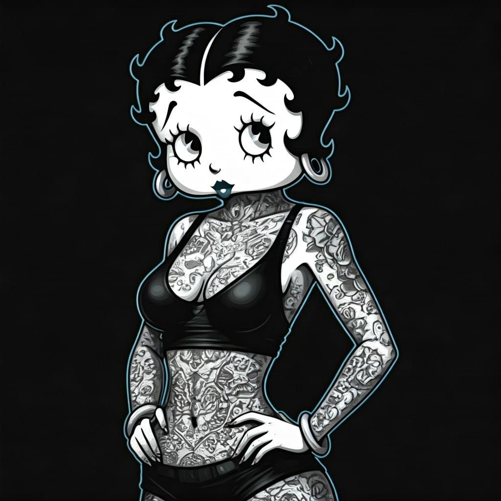 Betty Boop Tattoo Queen in Manga Style