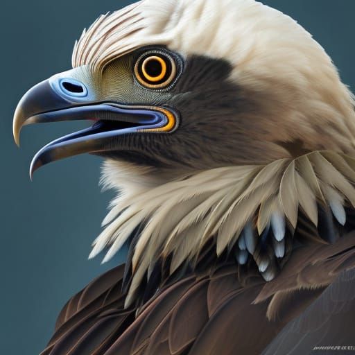 Thunderbird Eagle Portrait in Hyperdetailed Fantasy Art