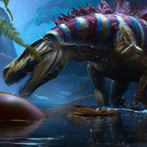 Deinosuchus in Dark Fantasy Style