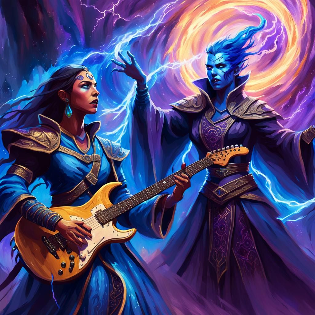 Epic Fantasy Musician Battles Dark Sorceress in Ancient Aren...