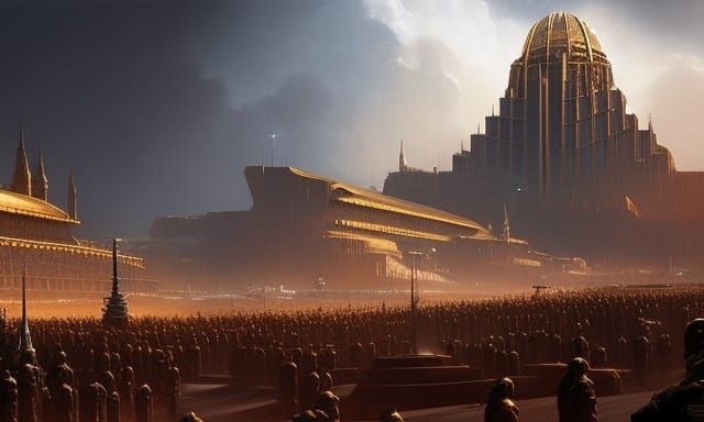 Dune/Corrino Palace of the Emperor on Kaitain (dusk)