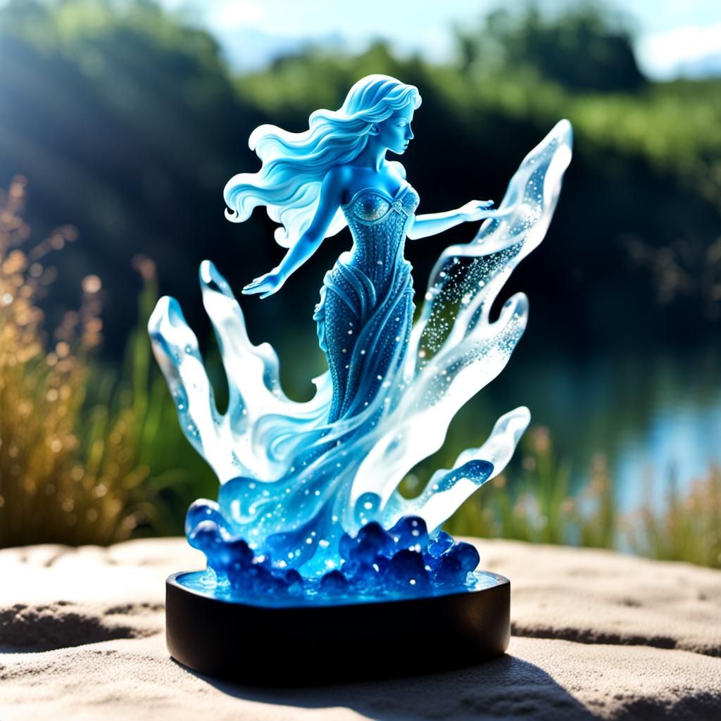 Mythical Crystal Ariel Statue Splash Art