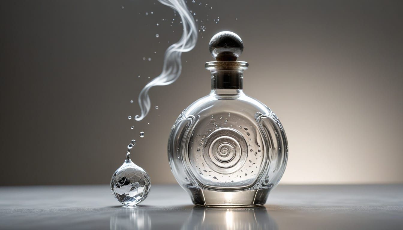 Silver Potion Creates Mystical Symbols in Soft Bokeh Light