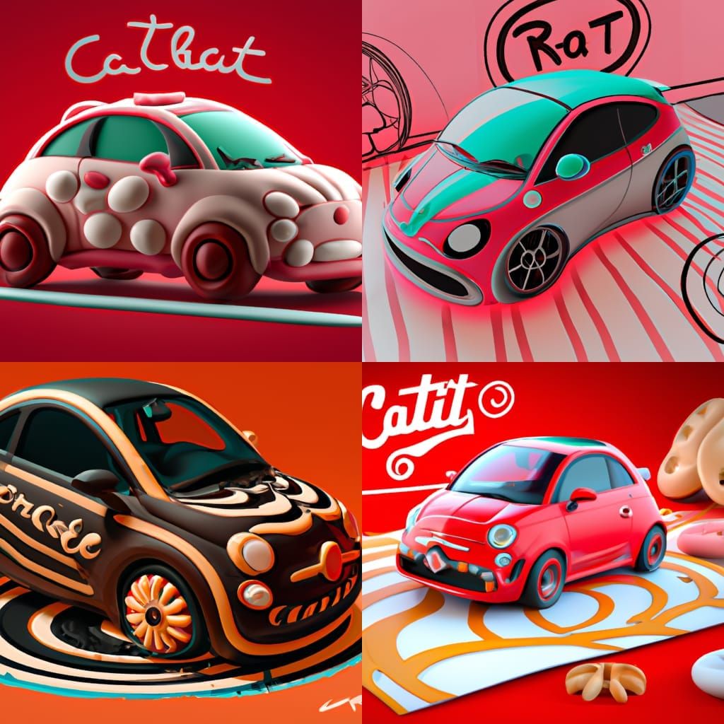 Cookie Car Illustration in 3D Digital Art Style