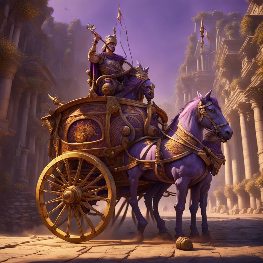 Epic Roman Chariot: Dark Fantasy Art