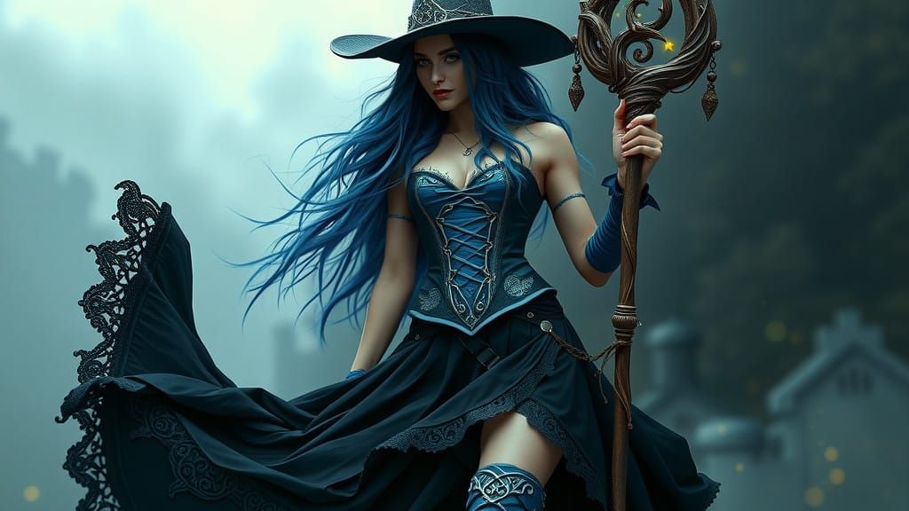 Gothic Fairy Healer in Dark, Mystical Realism