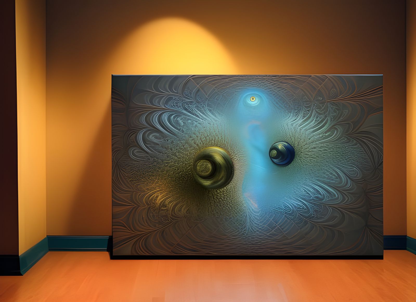 Abstract Geometric Fractal Painting with Magic Particles