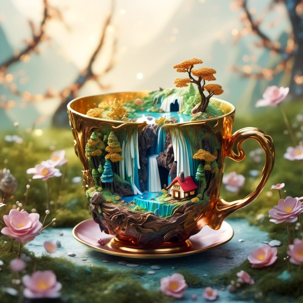 Magical Cupcake Hut Diorama in Spring Forest