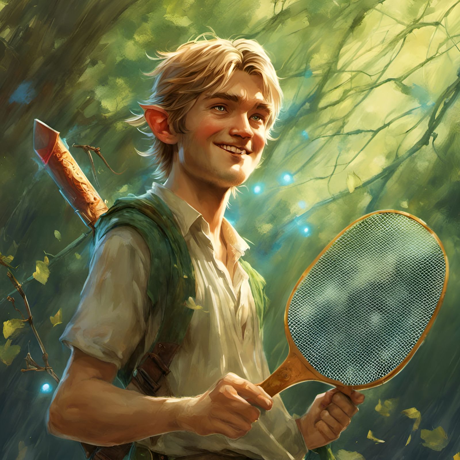 Happy Link Portrait Holding Fly Swatter