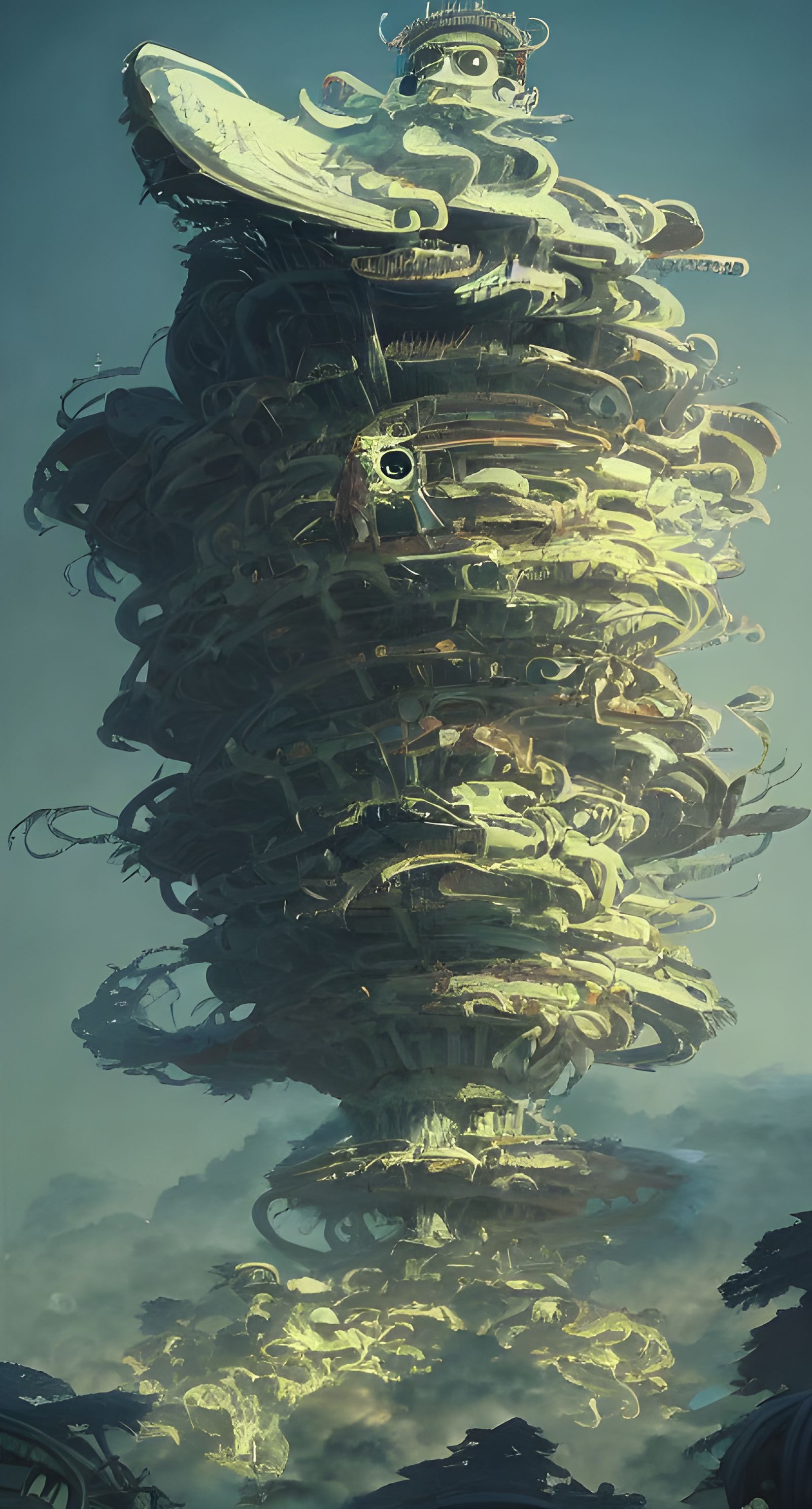 Eldritch Tenjoname Yokai Portrait in 8K