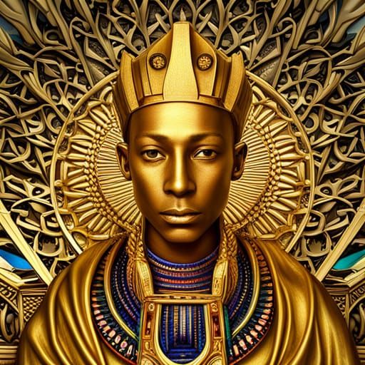 Golden Pharaoh with Cosmic Details in HDR