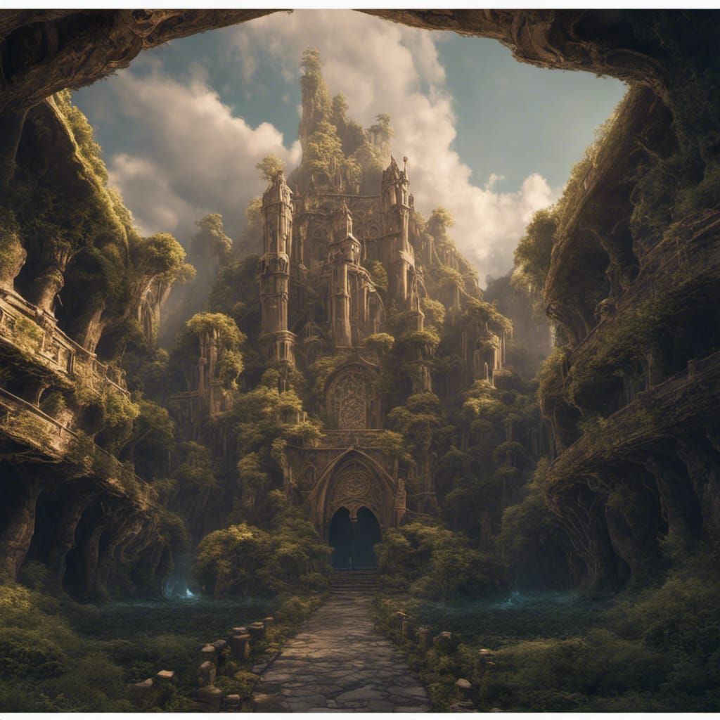 Detailed Celtic Fantasy Matte Painting in 8K