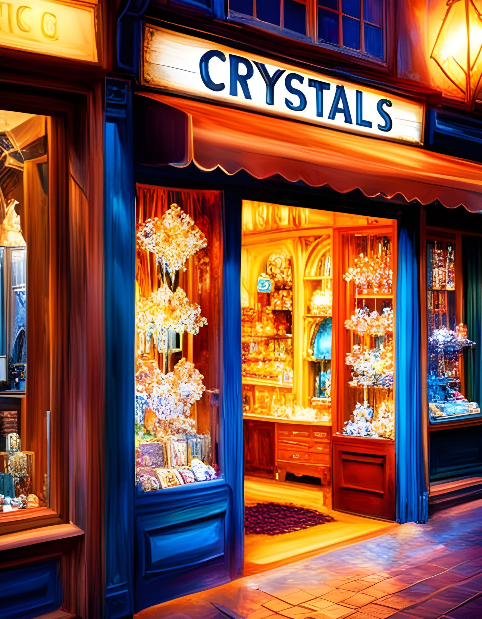 Charming Crystal Shop with Sparkling Displays