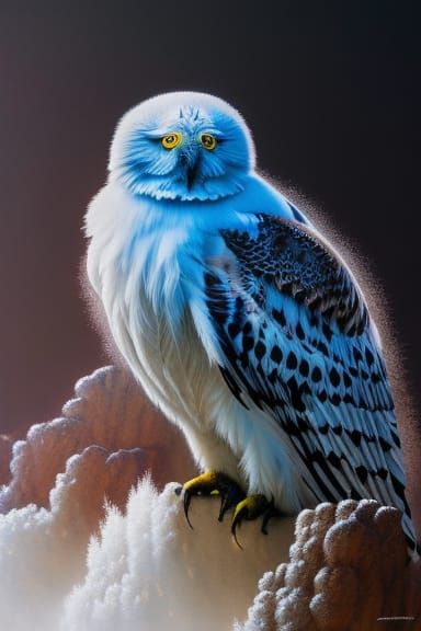 Detailed Snowy Owl Pencil Sketch in Realism Style