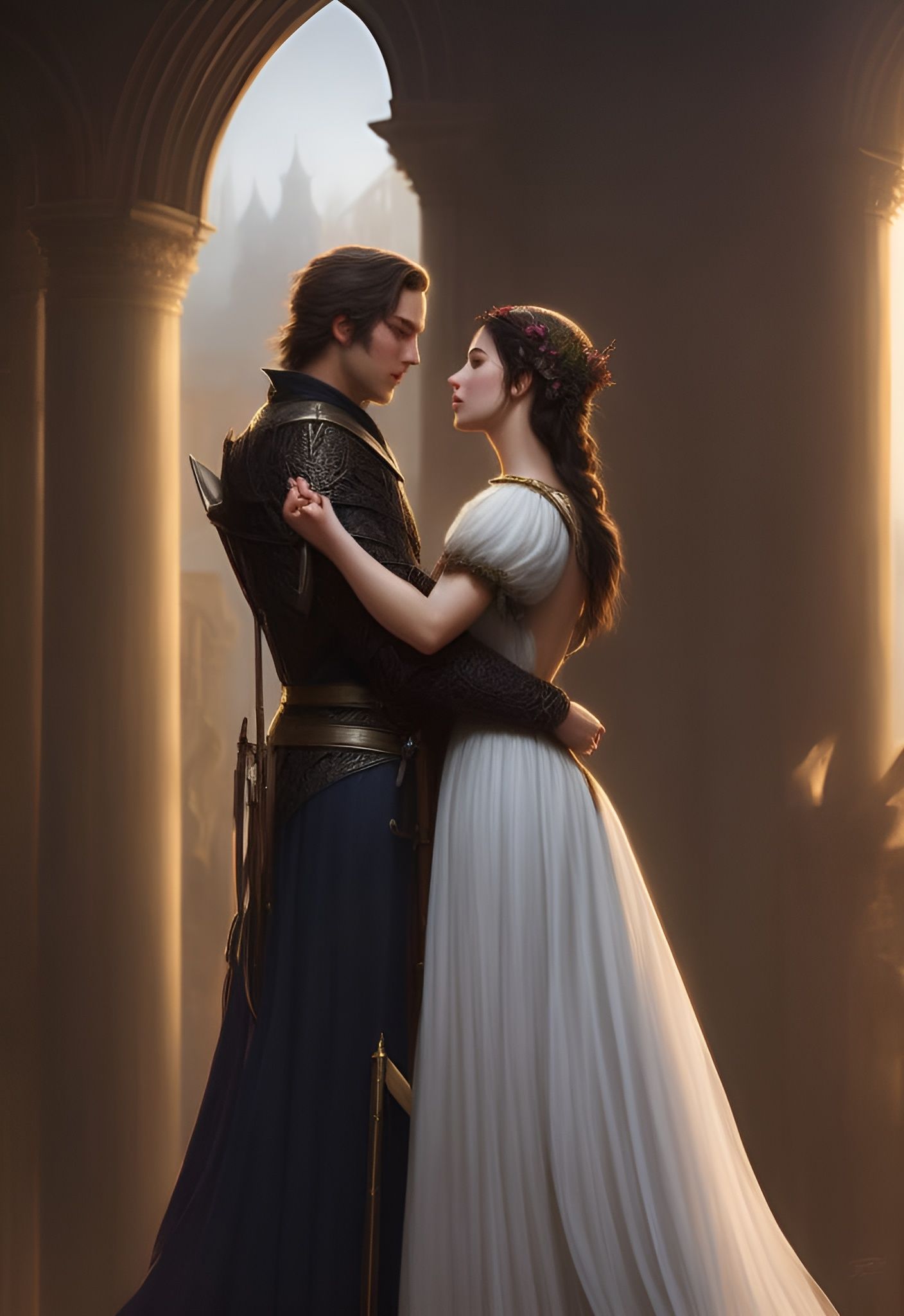 Sensual Romeo and Juliet Portrait in Digital Art