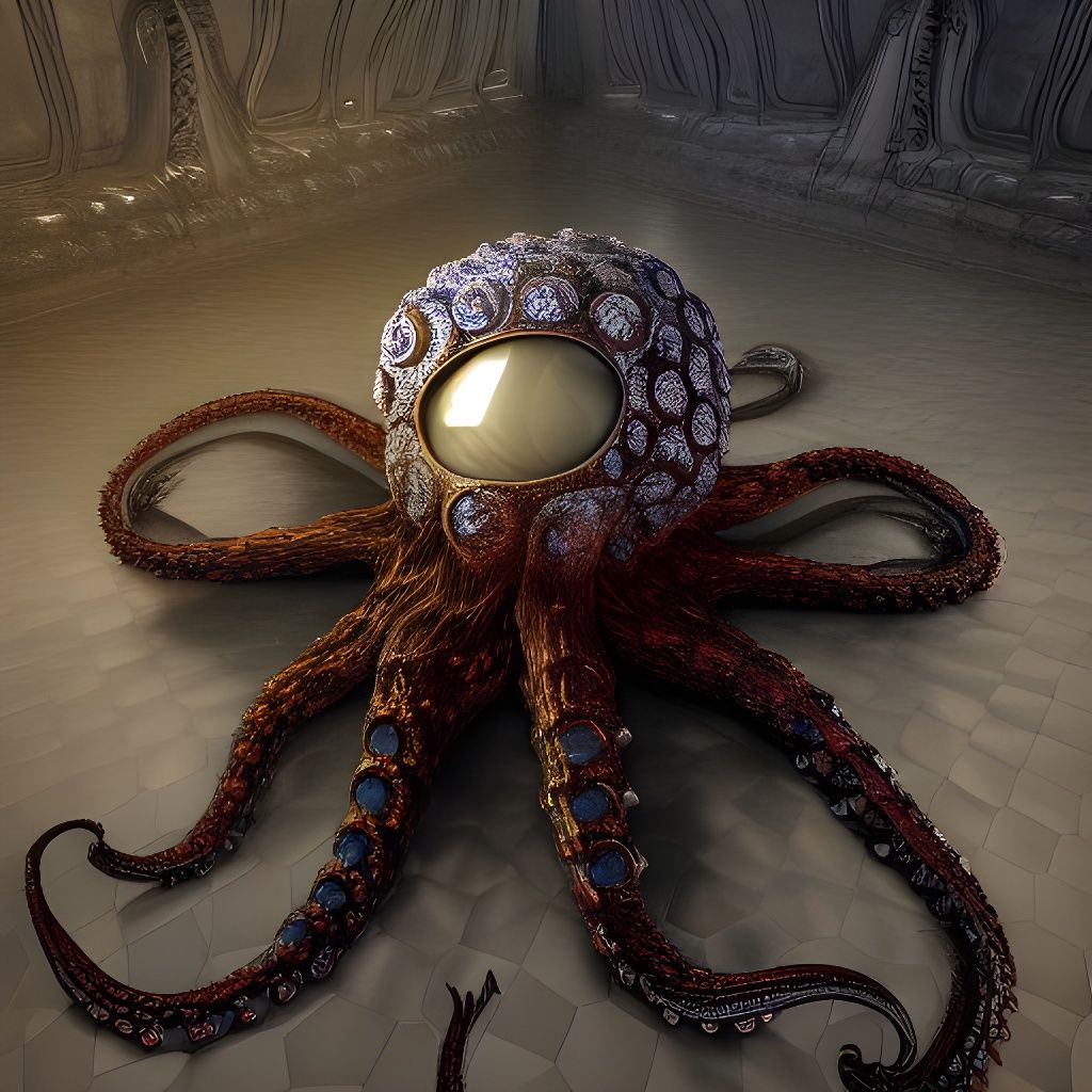 Crystal Octopus in Space: Organic Horror Art