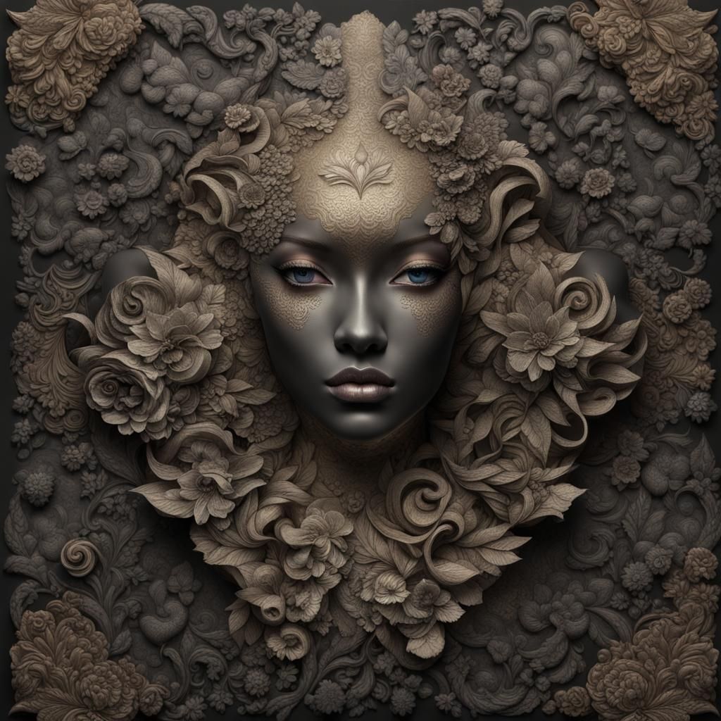 Steamnouveau Brocade with 3D Textured Shadows