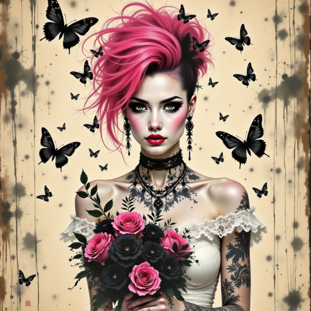 Modern Gothic Punk Bride Blends Rebellion and Romance