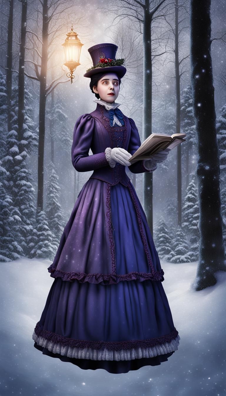 Victorian Caroler Twilight Sparkle Marionette in Winter