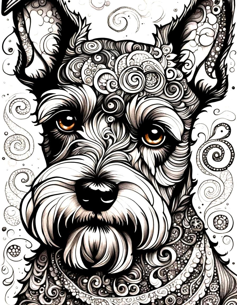 Zentangle, Mini Schnauzer