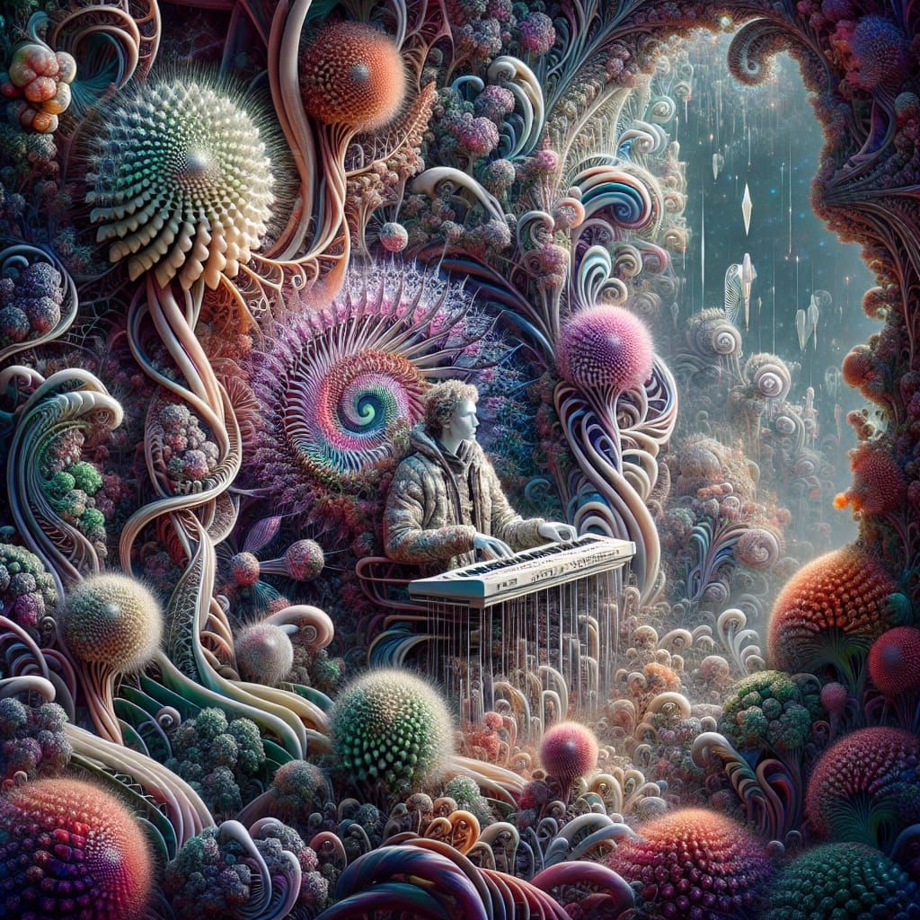 Nightshade Jungle Dreamscape with Keyboard Player