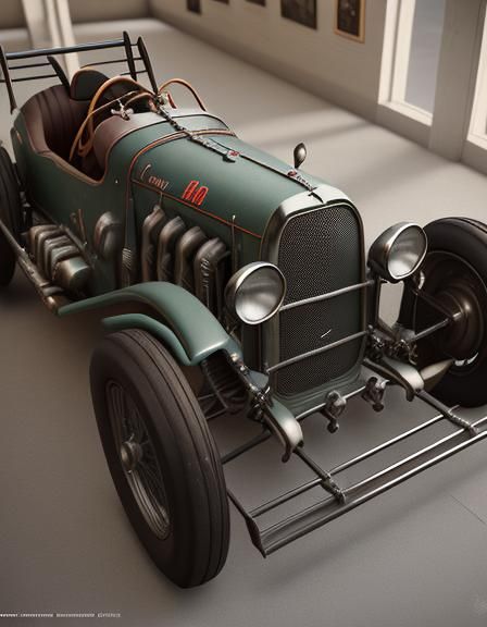 Classic Racing Car Portrait in Museum