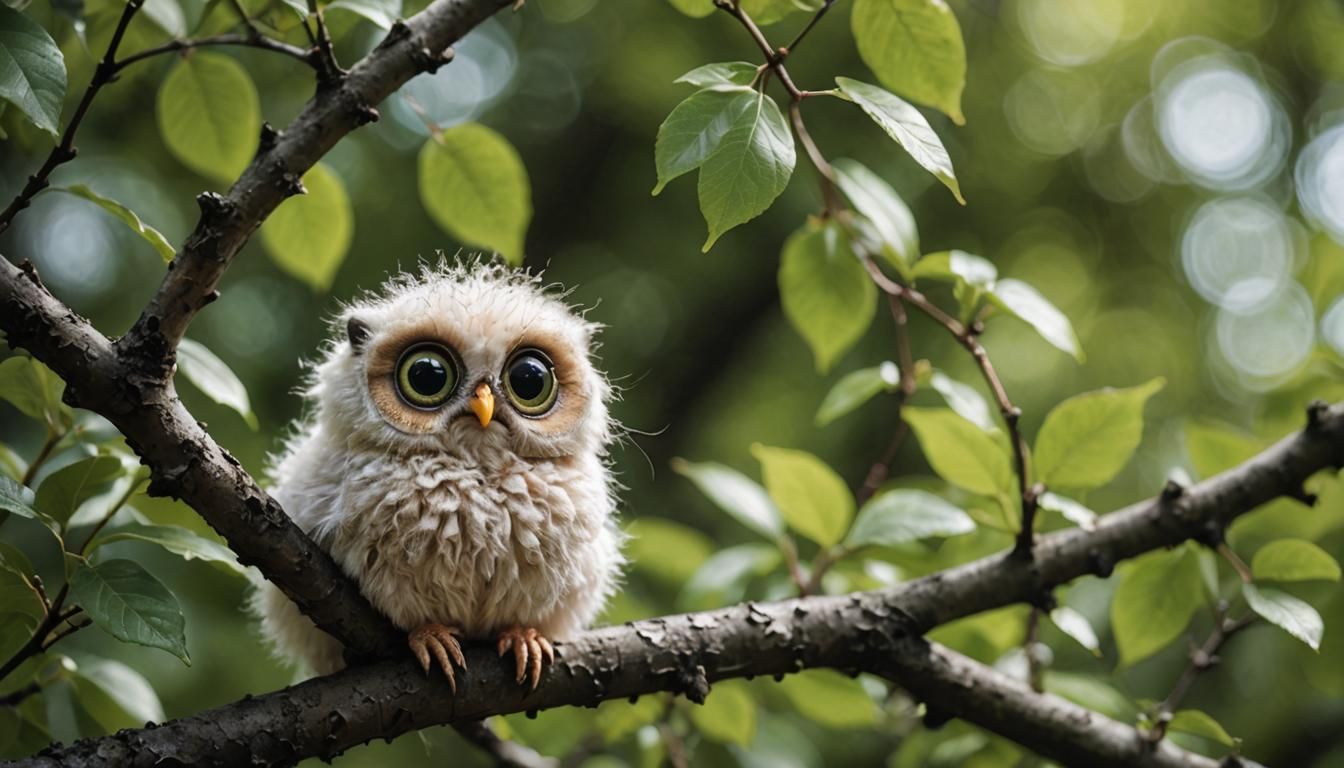Fluffy Imaginary Animal in Macro Photography Style