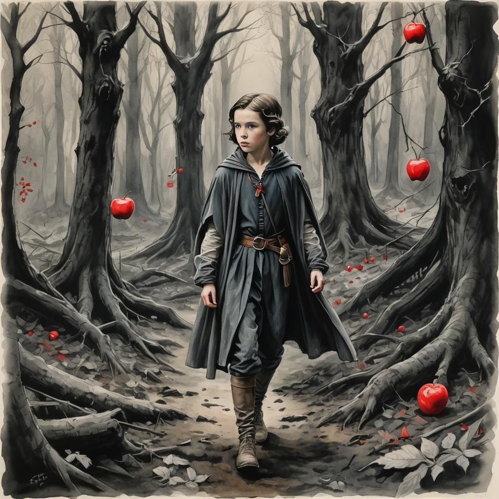 Millie Bobby Brown as Snow White in Dark Forest