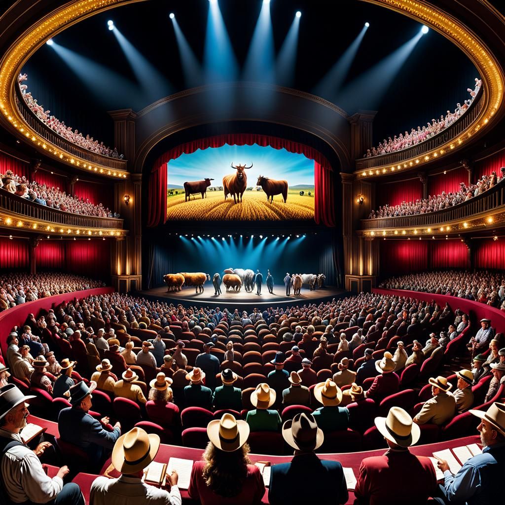 Farmers and Animals Perform on Stage