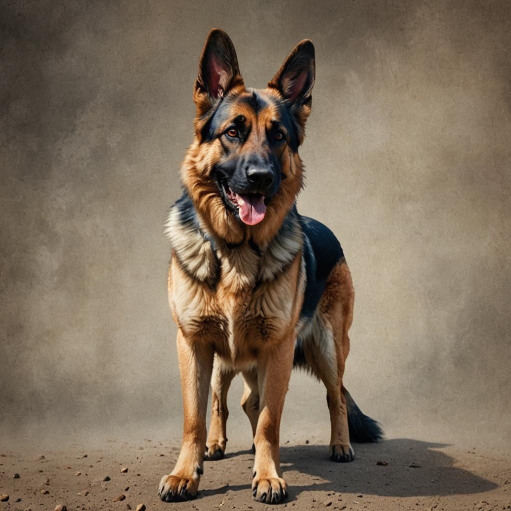 Hyper-Realistic German Shepherd Portrait in Digital Art