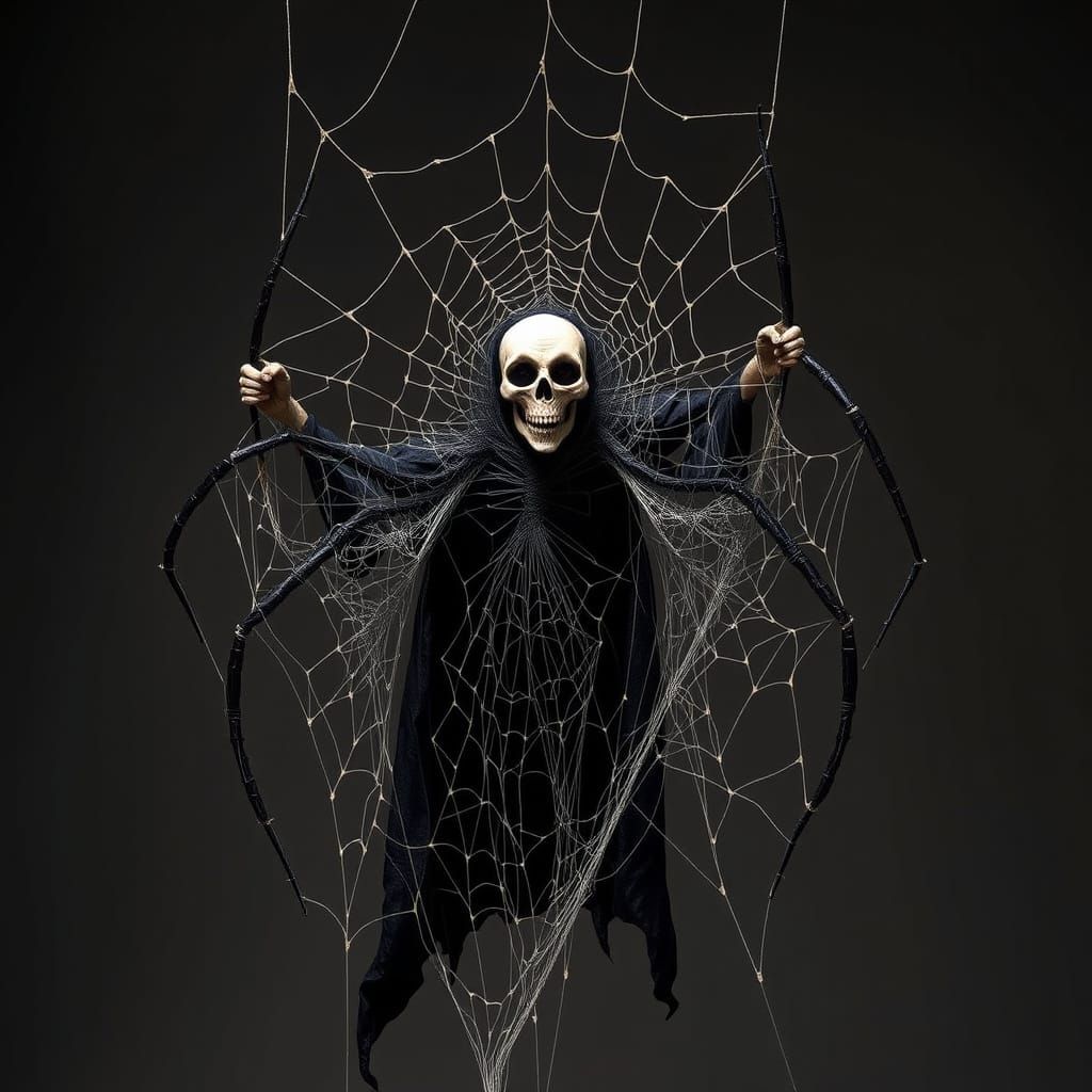 Vampire Made of Spiderwebs in a Surreal Style