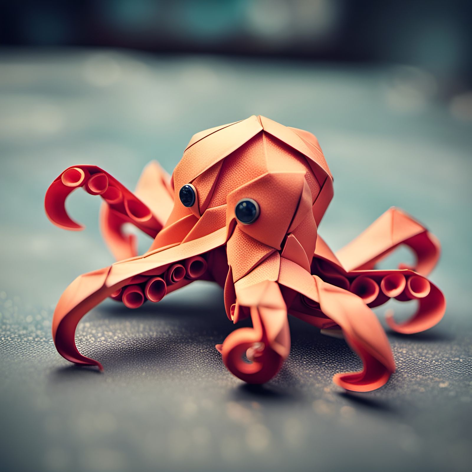 Vibrant Origami Octopus in Traditional Japanese Style