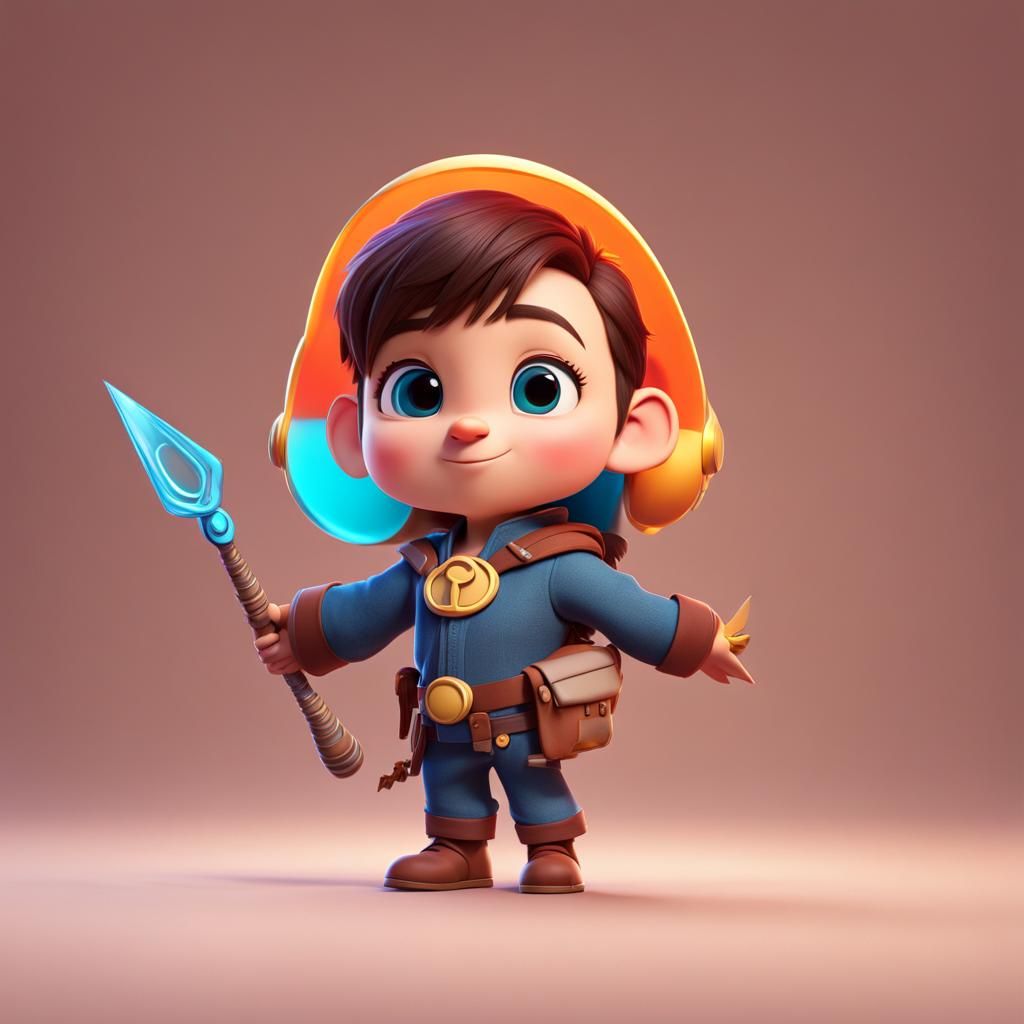 Chibi Character in 3D Digital Art Style