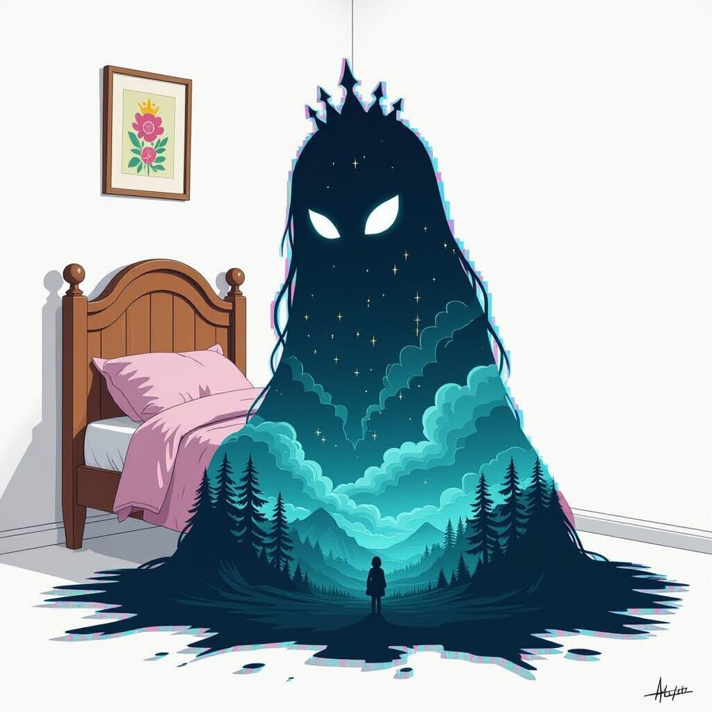 Glitching Shadow Monster in Princess Bedroom