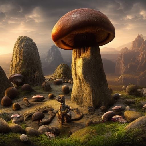 Epic Mushroom Monolith: Digital Matte Painting