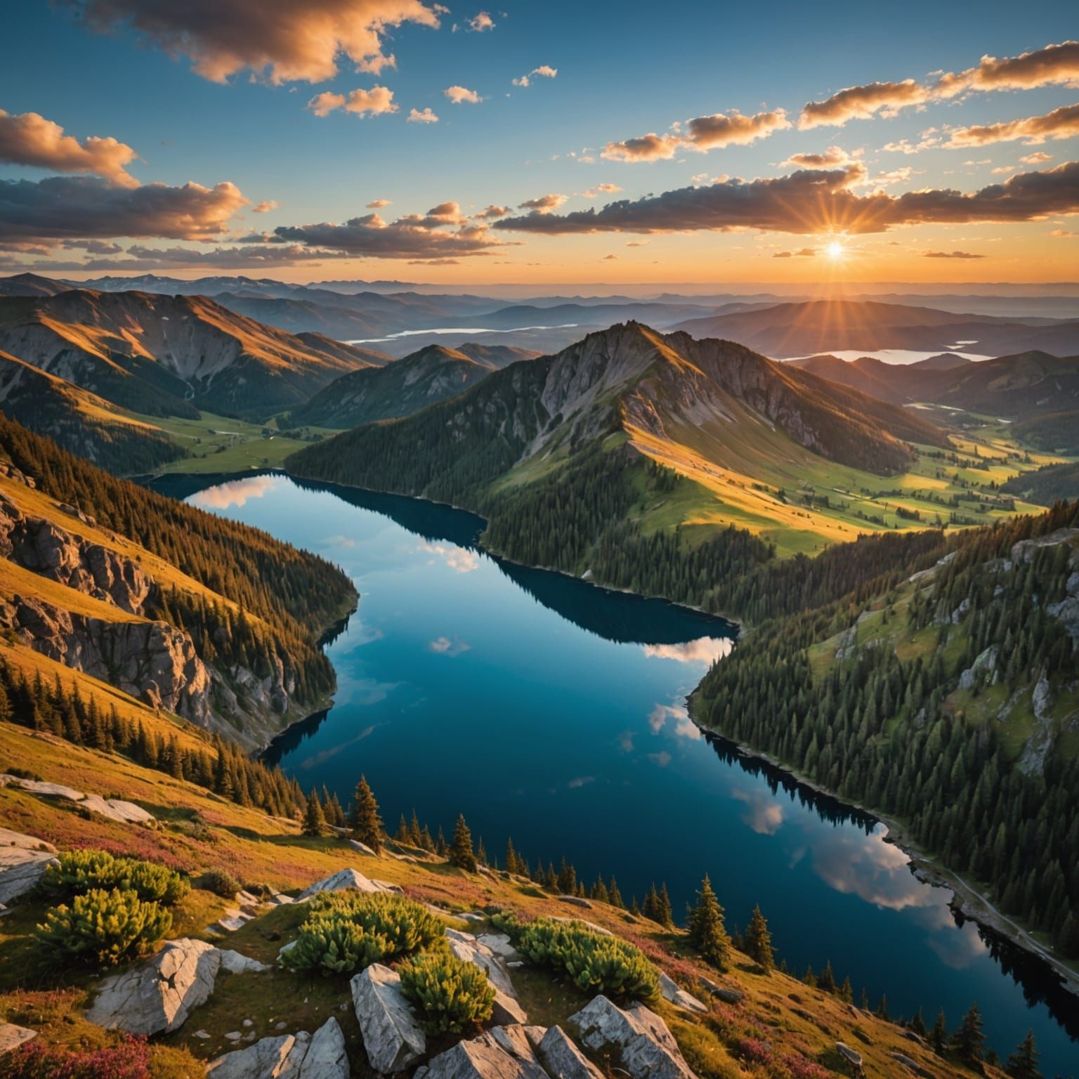 Ethereal Futuristic Cityscape in Vibrant Digital Art