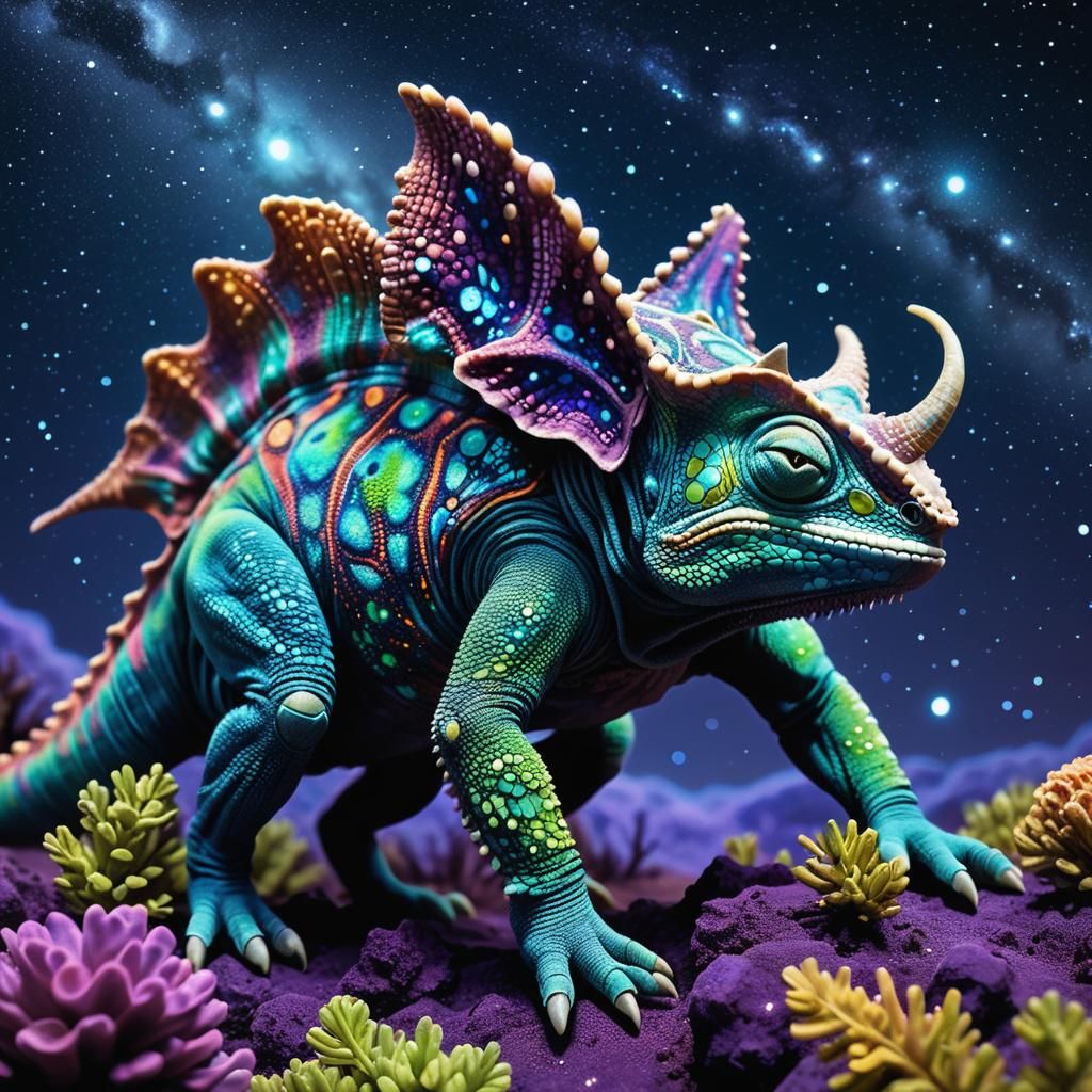 Bioluminescent Alien Creature on Exoplanet in Xenobiology St...