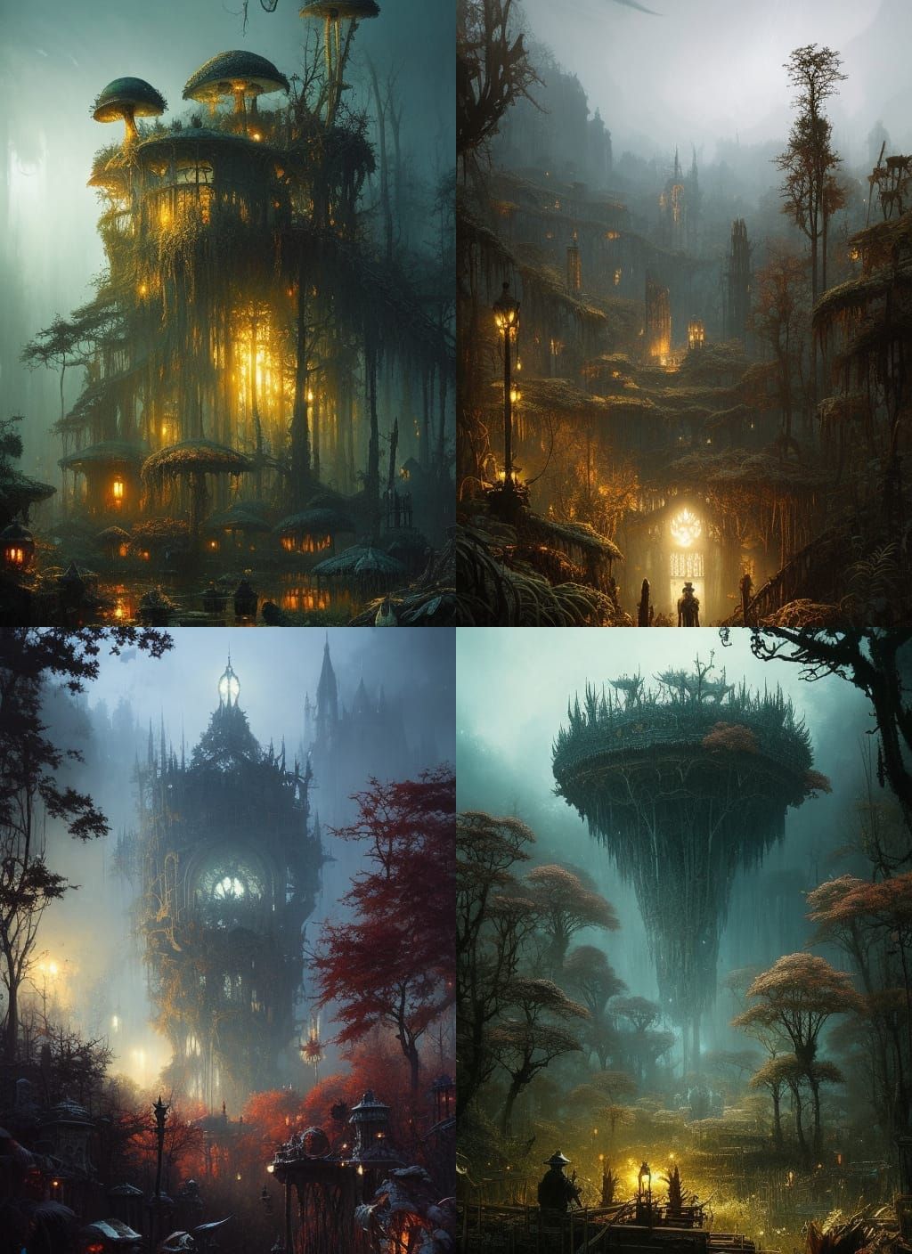 Mushroom World: A Dark Fantasy Watercolor Masterpiece