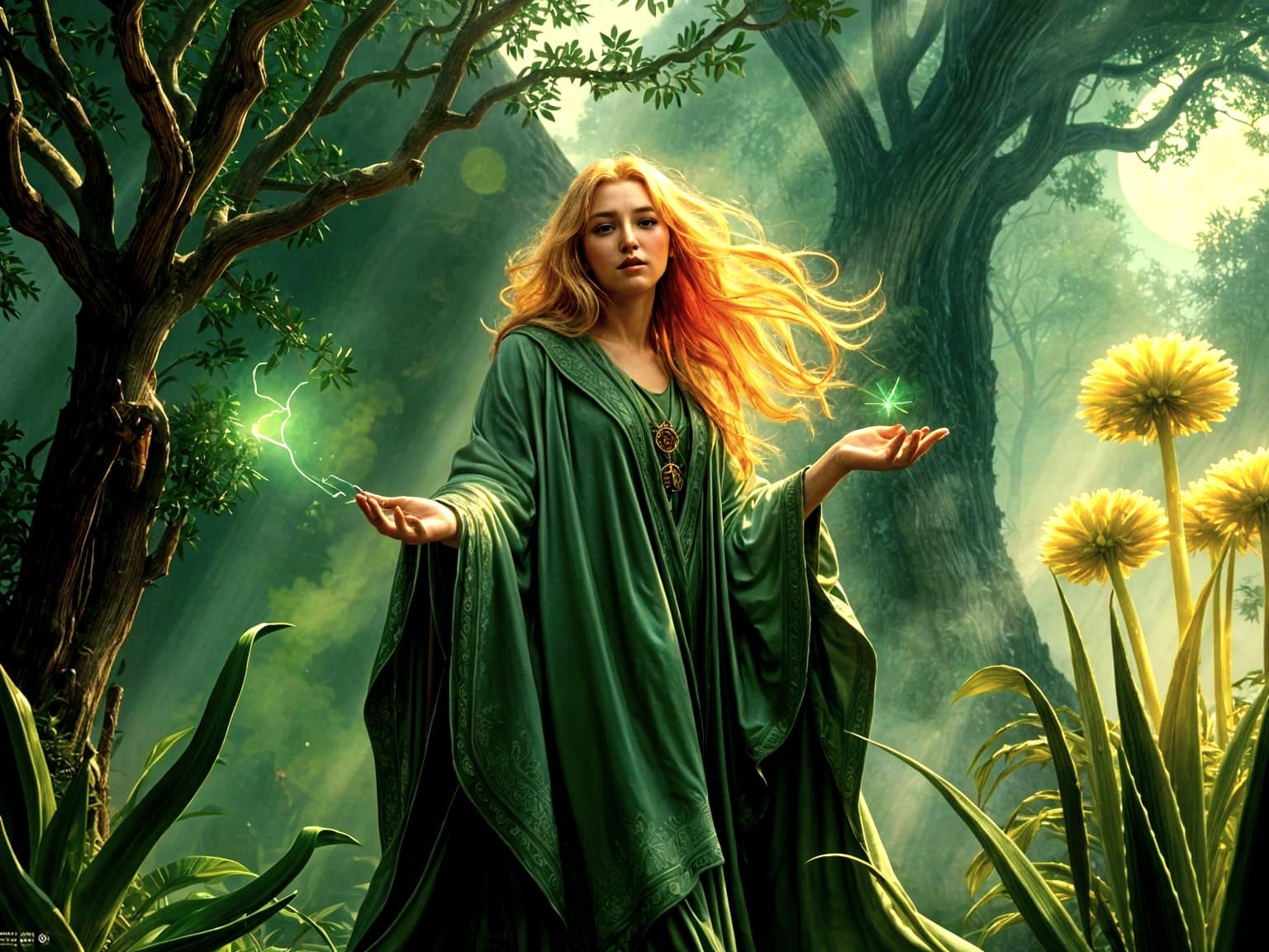 Aloe Vera Druid Casting a Healing Spell