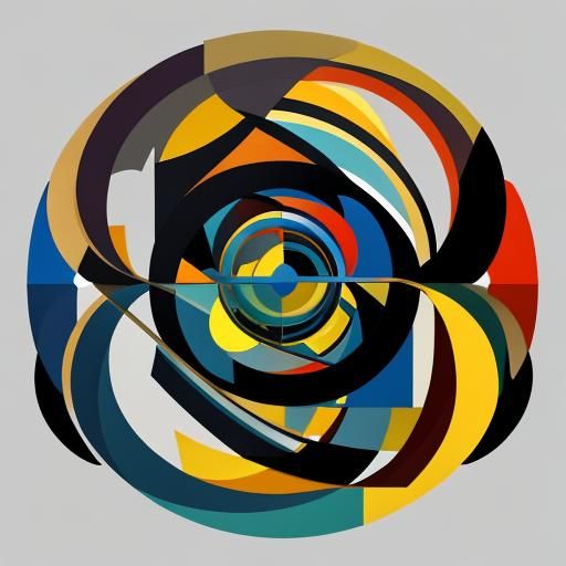 Abstract Numbers Outside Reality in Cubist Oil Painting