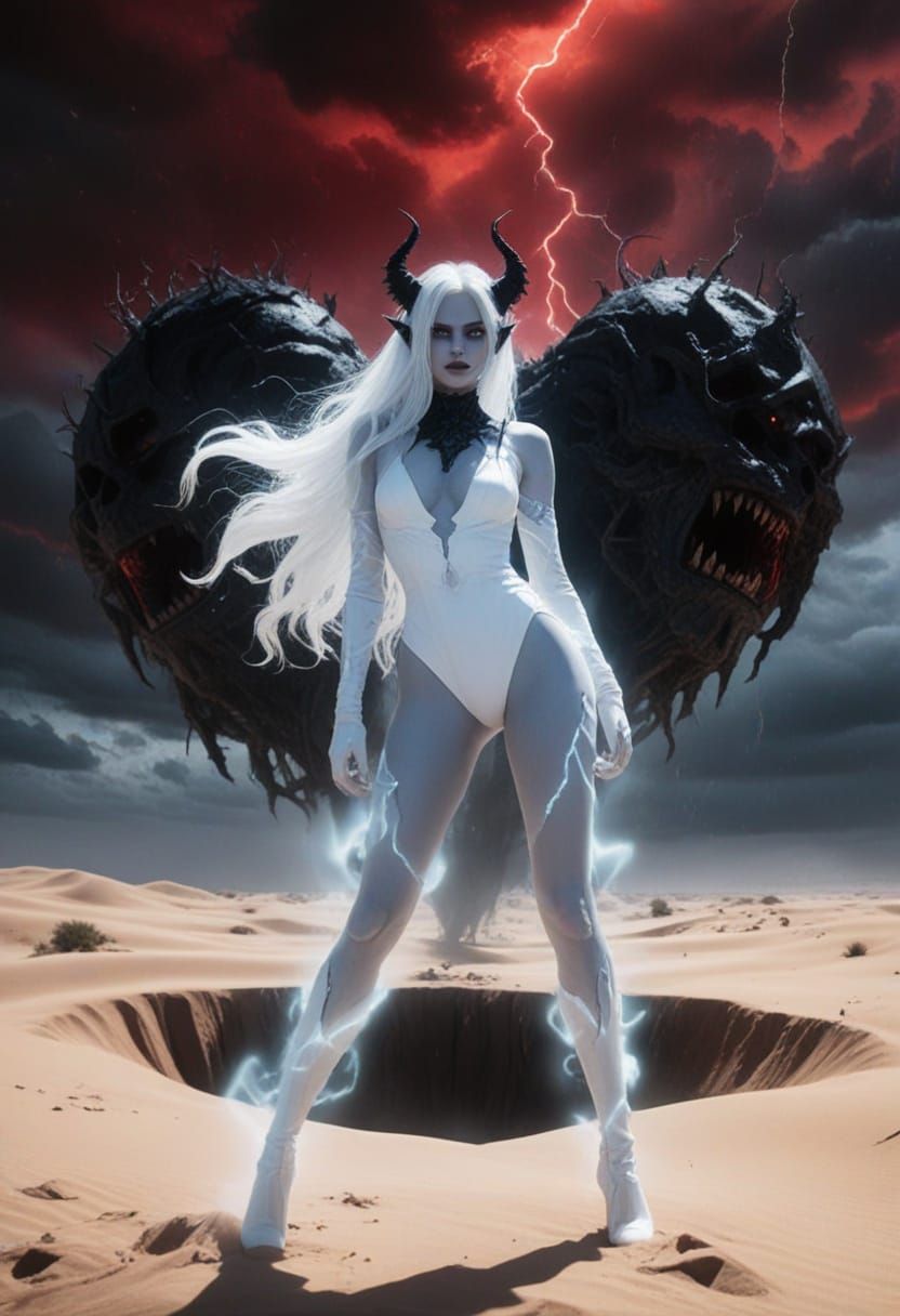 Desert Face-Off in Hyper-Photorealistic Style