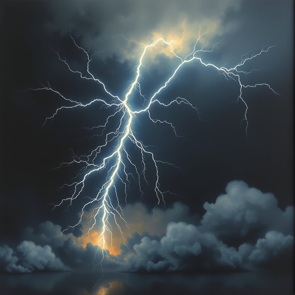 Electric Storm Illuminates Dark Fractal Sky