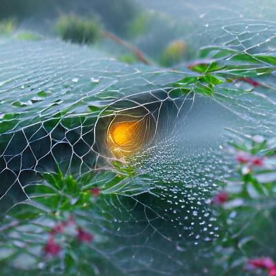 Dew-Kissed Spiderweb: A Macro Photograph