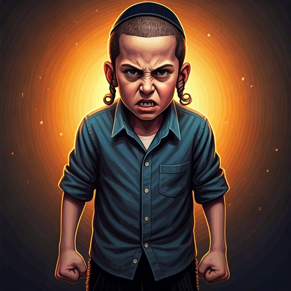 Intense Ultra-Orthodox Boy: Fantasy Concept Art