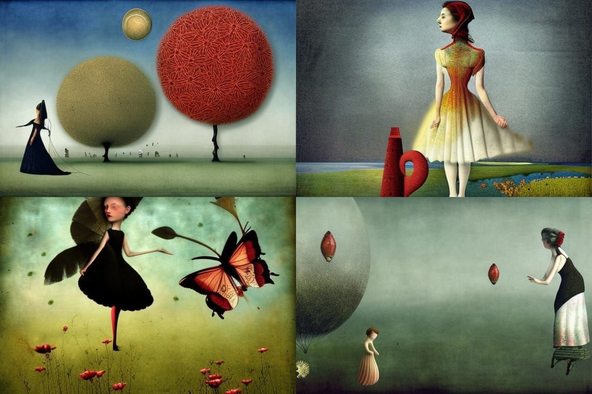 Dreamlike Landscape in Collage Style