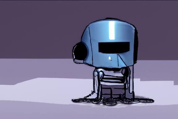 Sad Robot: AI Generated Image