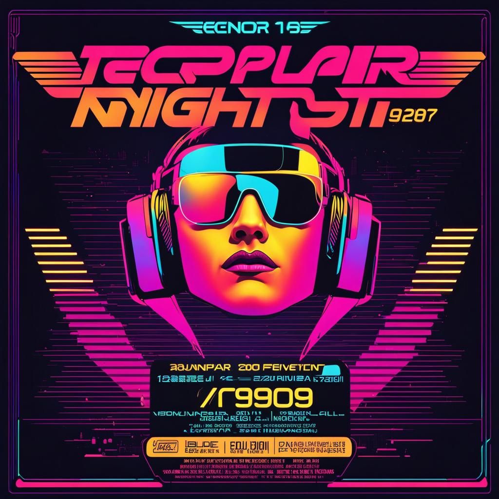 Cyberpunk Flyer for "Bipolar Night" Techno Event