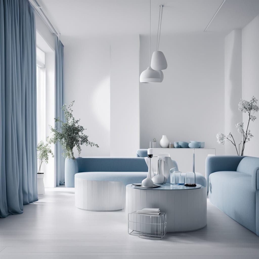 Scandinavian Spa Design with White and Blue Hues