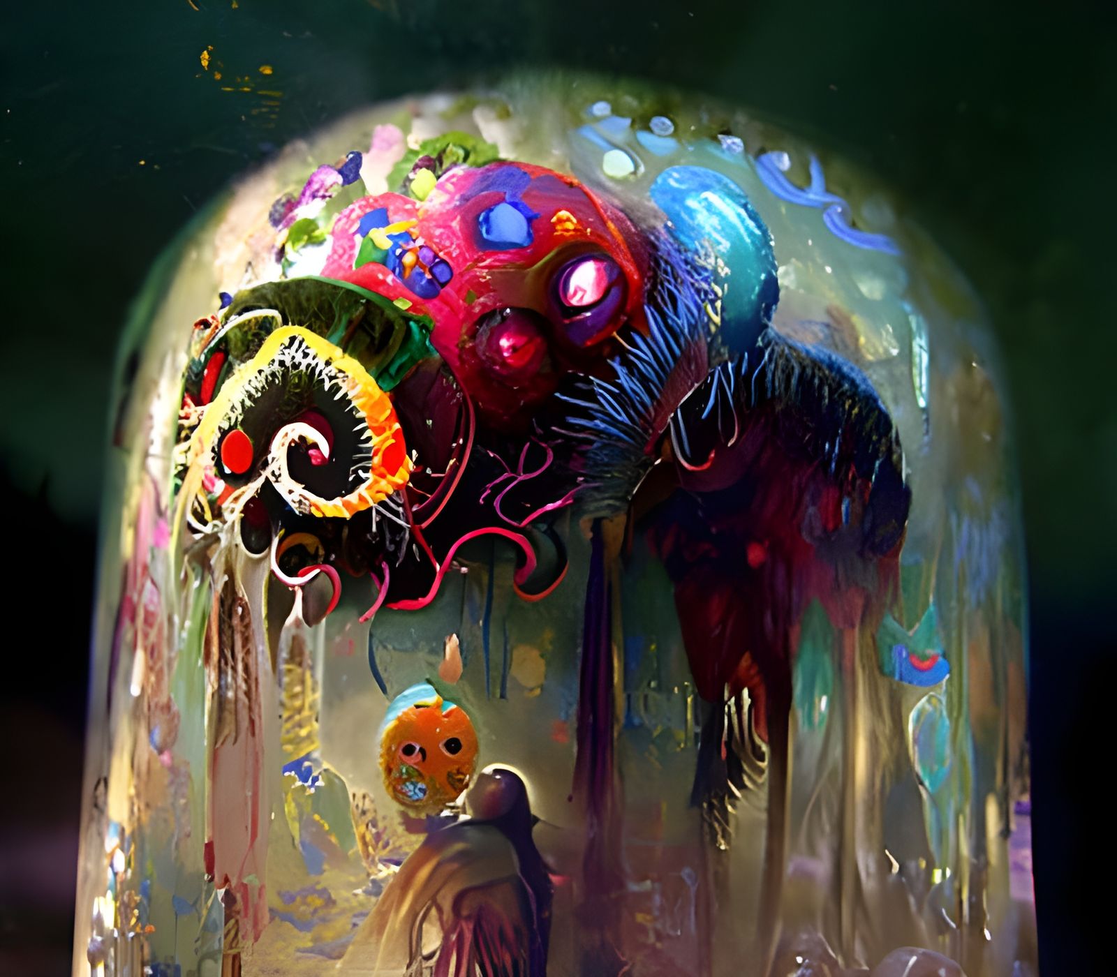Bacterial Virus Monster in Magical Realism Style